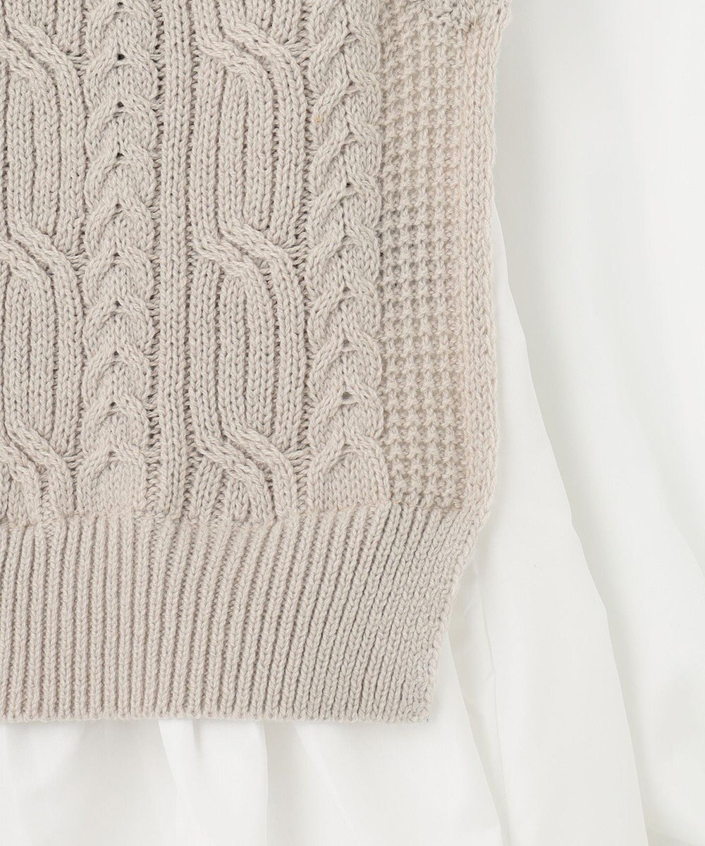 ANY 【洗濯機可・前後差あり】レイヤードブラウスニット 