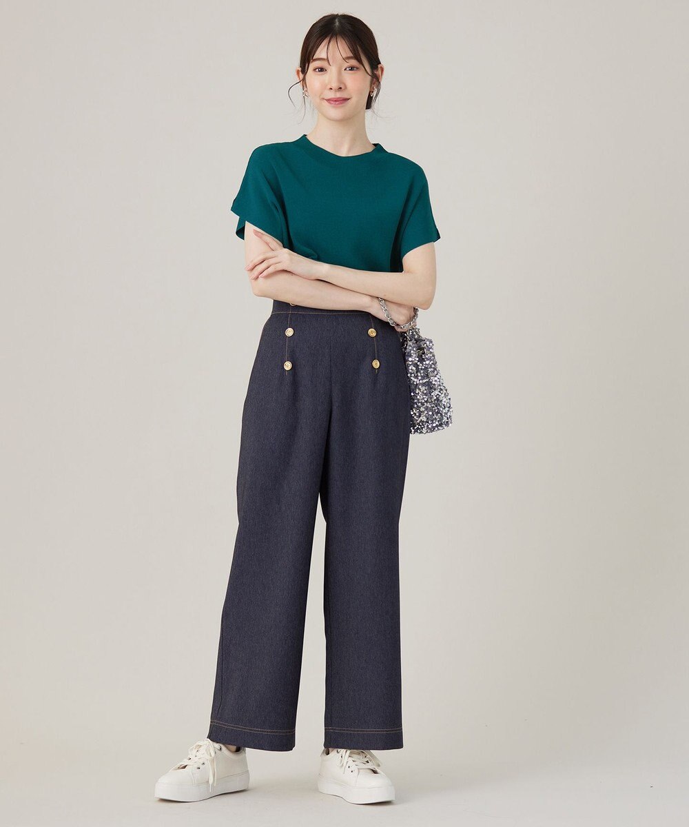 ANY SIS L 【洗える】マリンディテールシャンブレー パンツ 