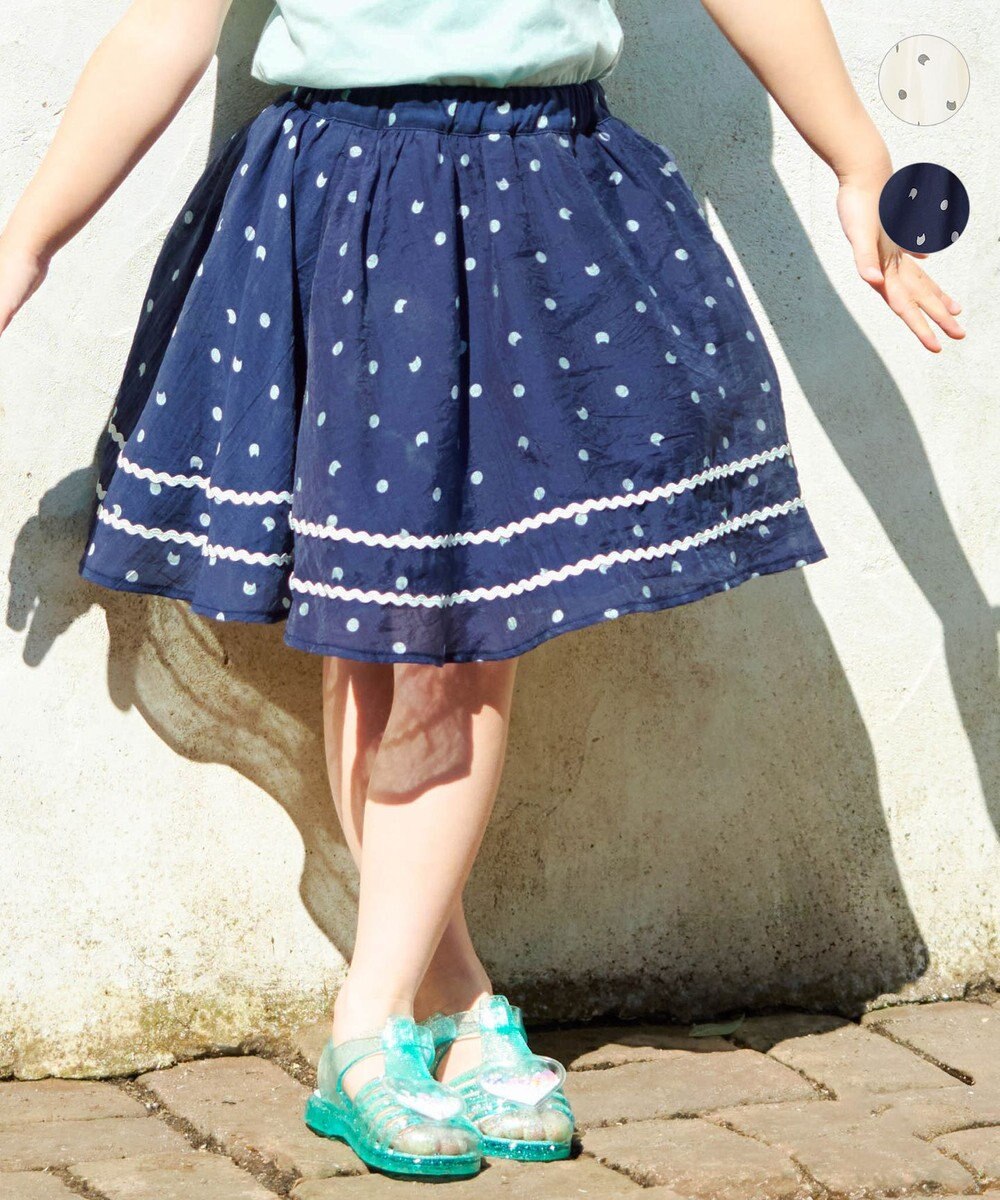 ANY KIDS ネコ×ドット スカート 