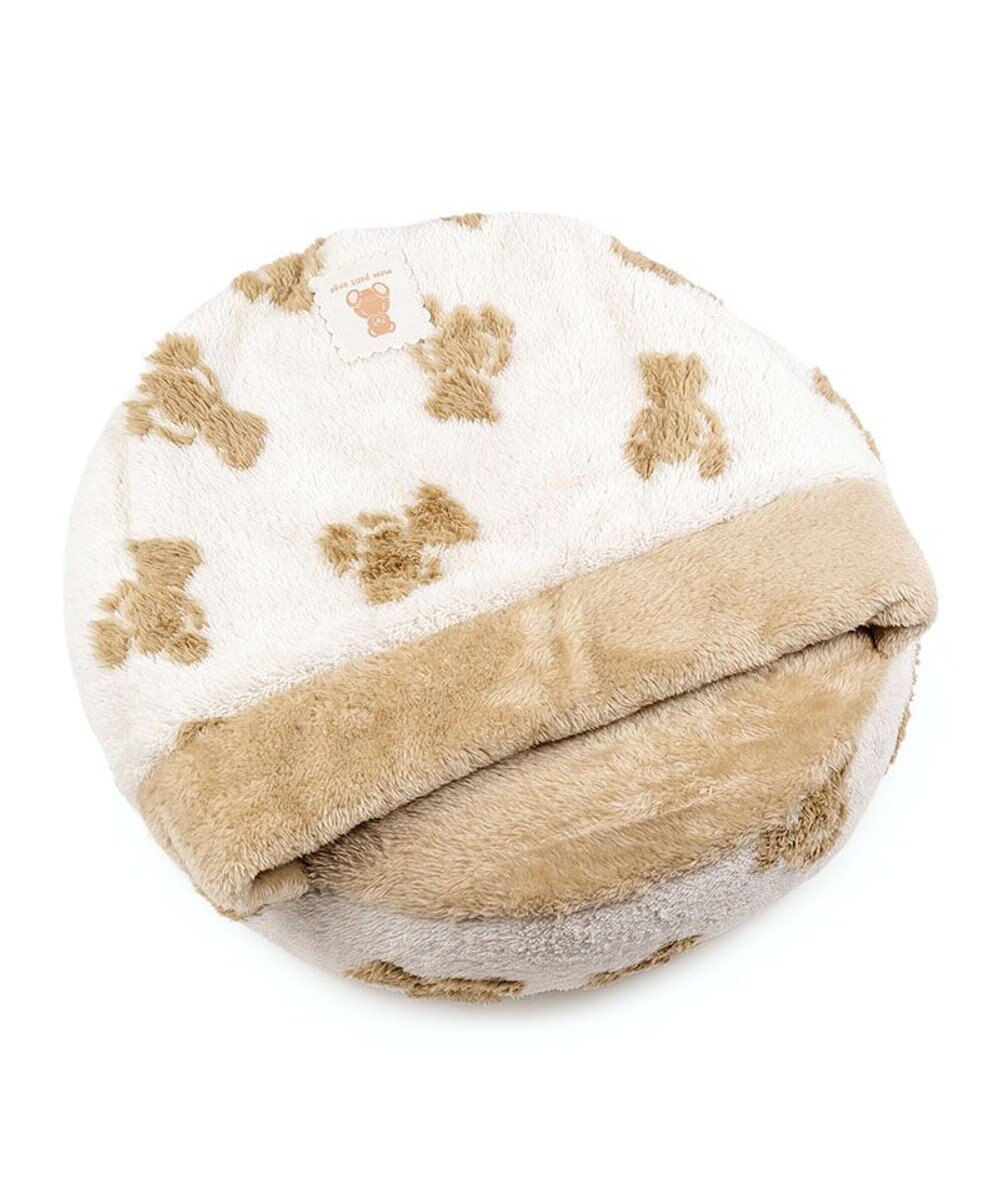 PET PARADISE ペットパラダイス くまちゃん織り 遠赤外線 丸型 寝袋  Ｓ 