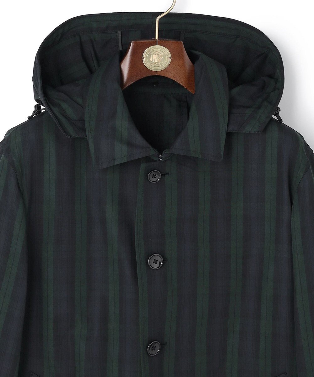 J.PRESS MEN 【オンオフ兼用 / ストレッチ / 撥水 / 洗える】トリコット3レイヤーバルマカンショートコート / フードデタッチャブル 