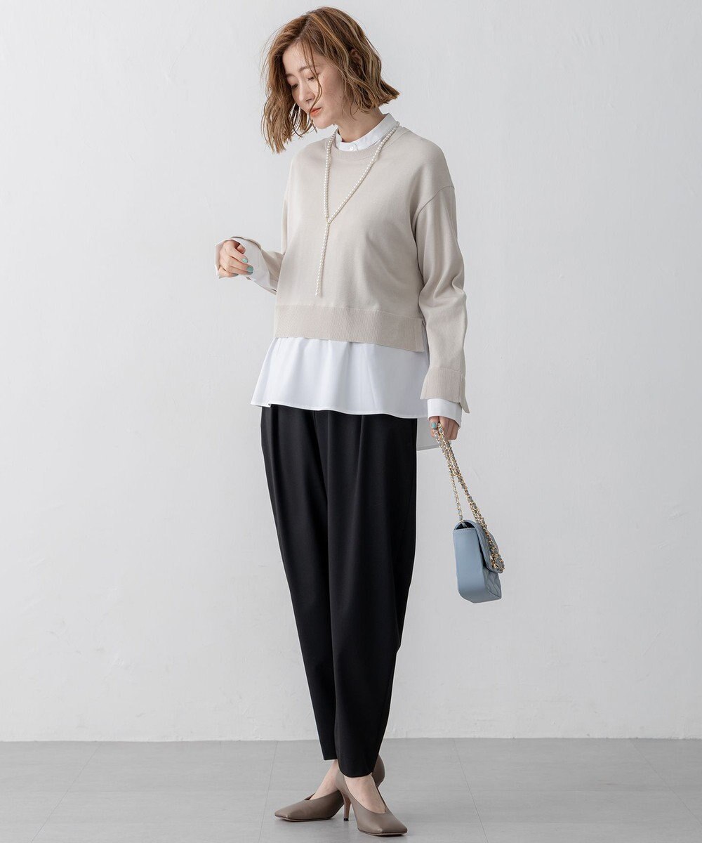 23区 L 【洗える】シャツ コンビネーション ニット 