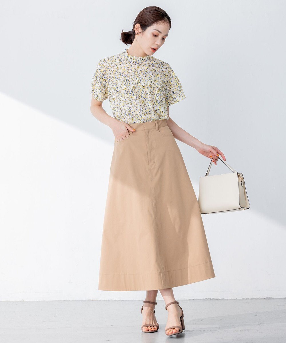 組曲 【ストレッチ・イージーケア】ハイウエストチノ スカート 