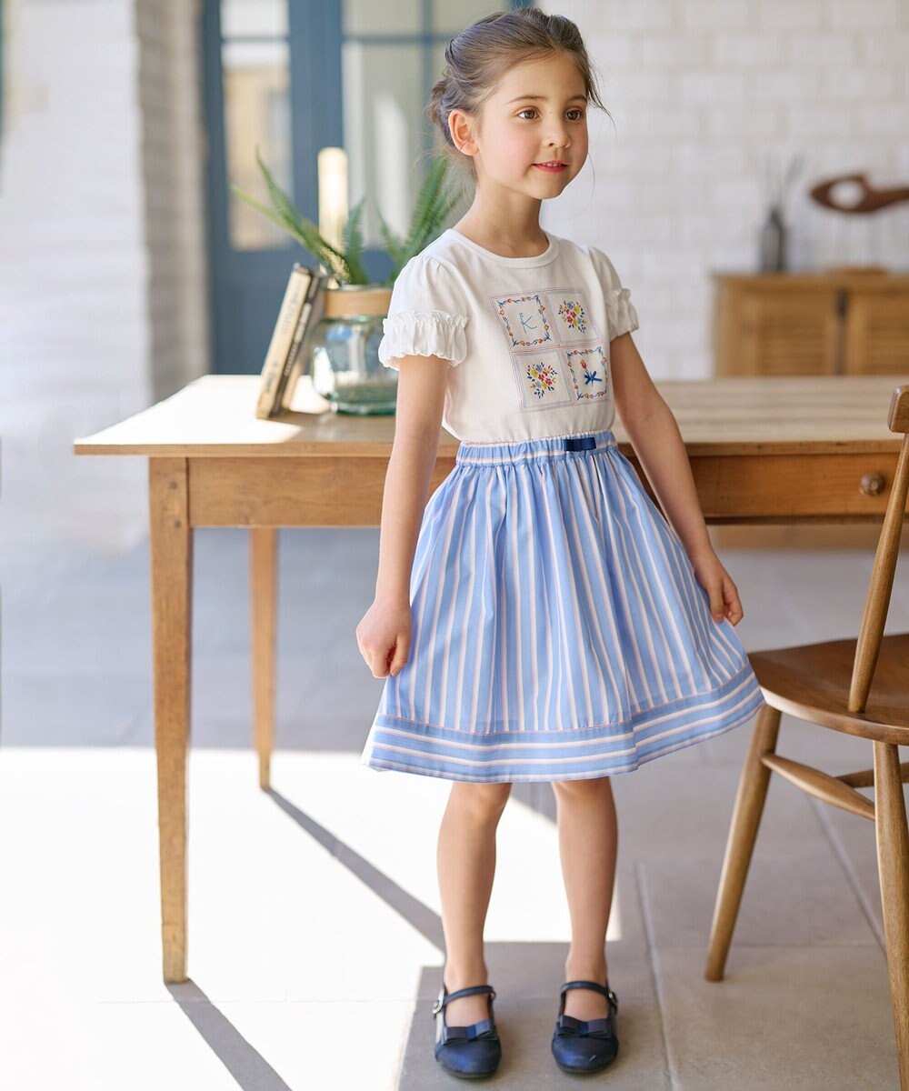 組曲 KIDS 【吸水速乾】【110-140㎝】ストライプ スカート 