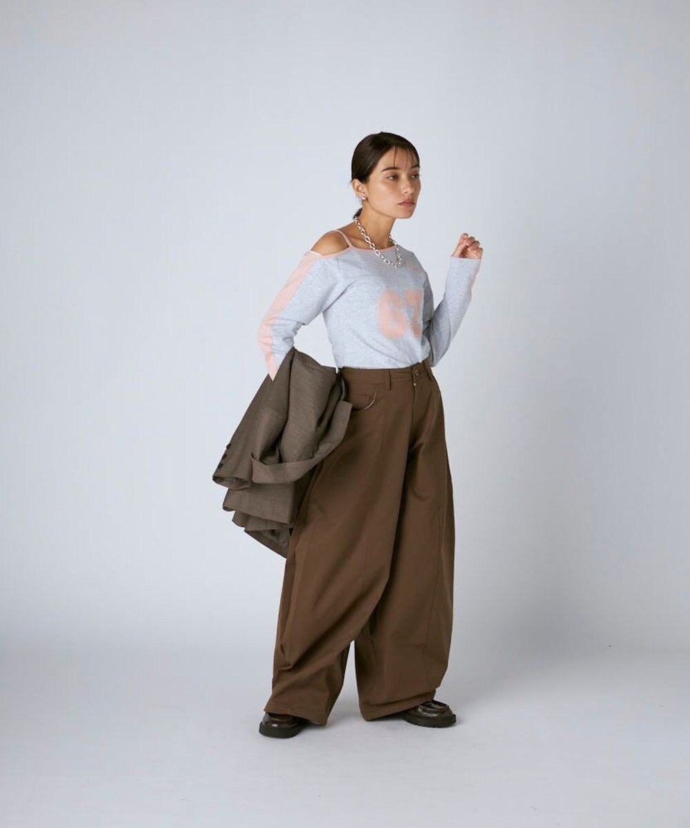 OP／FILA 【Kappa】ショート丈 ナンバーロゴ 肩ストラップロンT 