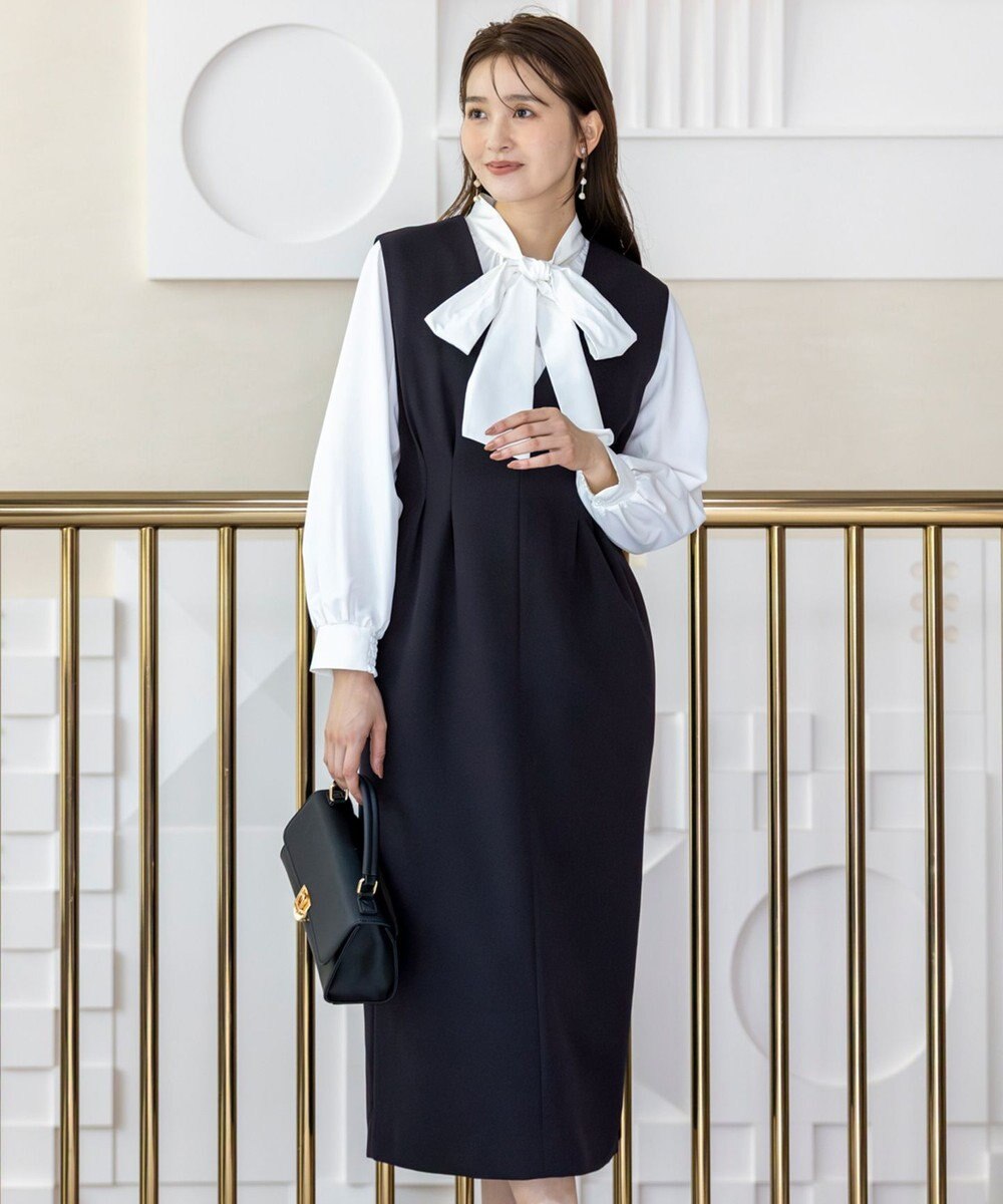 ANY SIS L 【優木まおみさんコラボ】秒映えセレモニー ブラウス × ジャンパースカート 