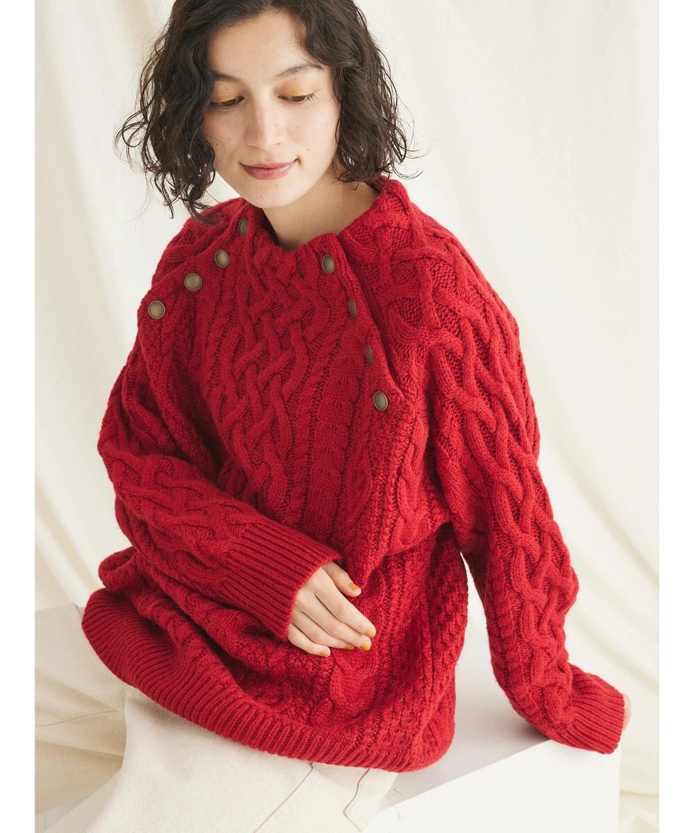 CRAFT STANDARD BOUTIQUE ラグランケーブルニットプルオーバー　 