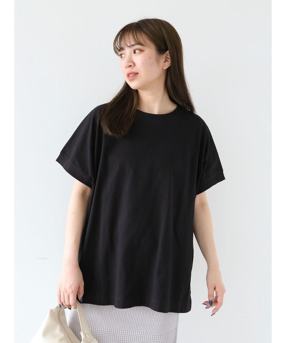 Green Parks インド綿 フレンチスリーブ前後差カットプルオーバー 