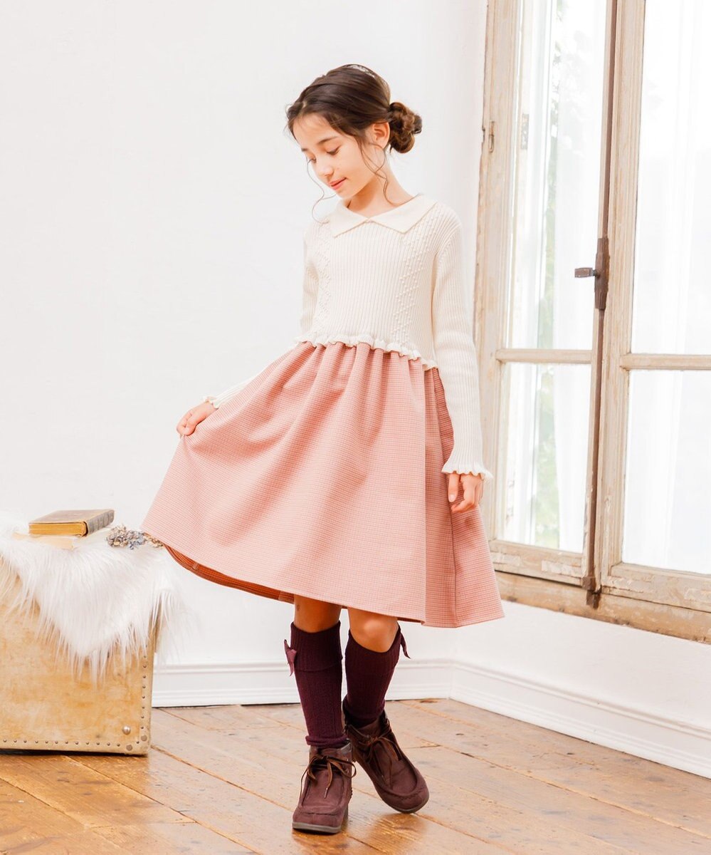 組曲 KIDS 【150-160㎝】千鳥ドッキング ワンピース 