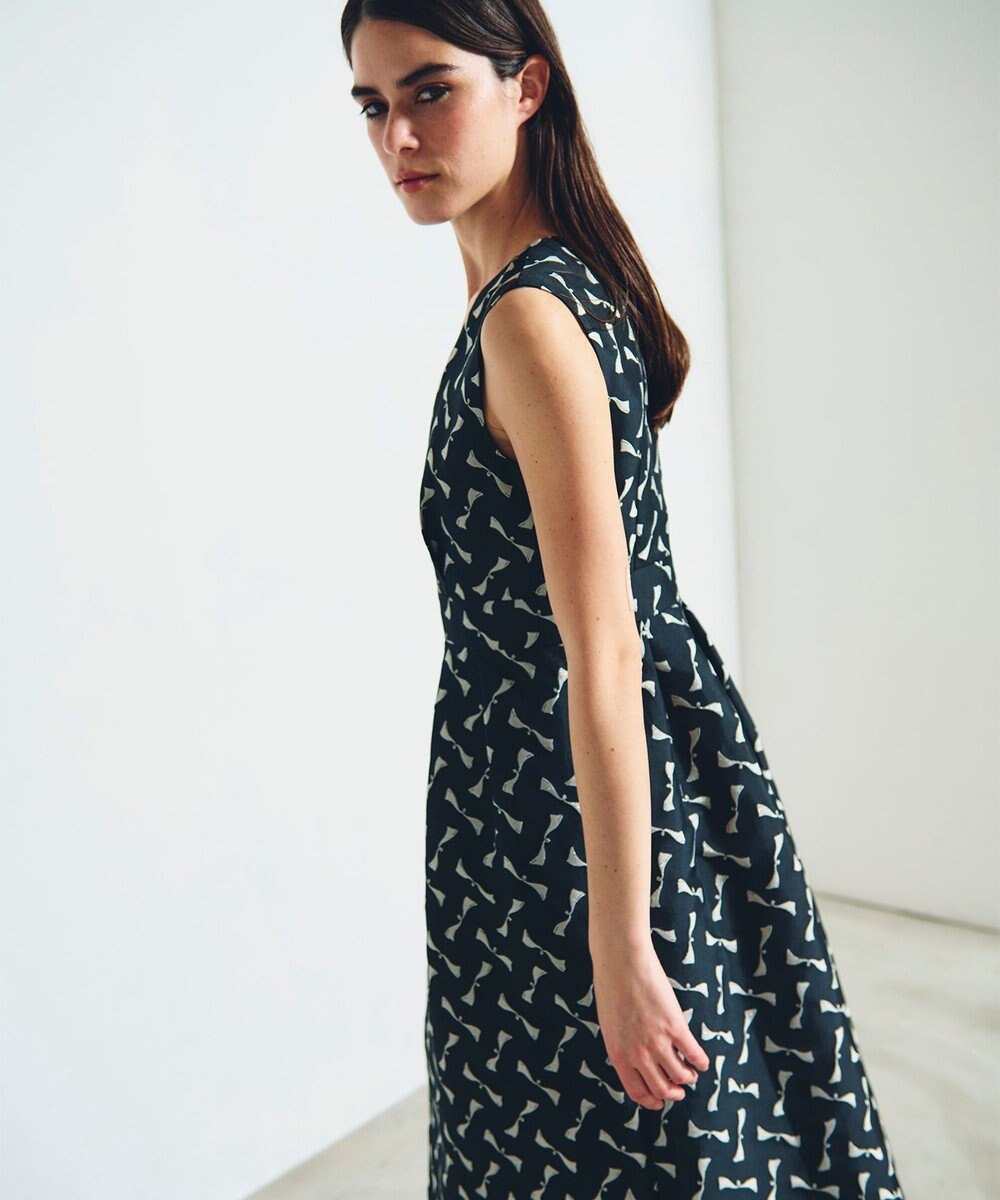 GRACE CONTINENTAL リボンジャガードワンピース 