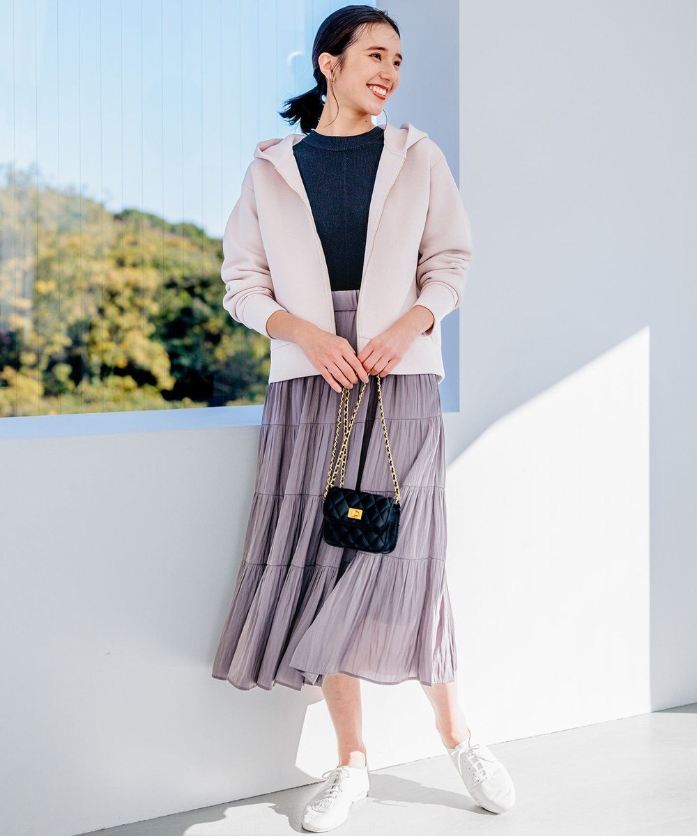 組曲 フード付きバックフリル パーカー 