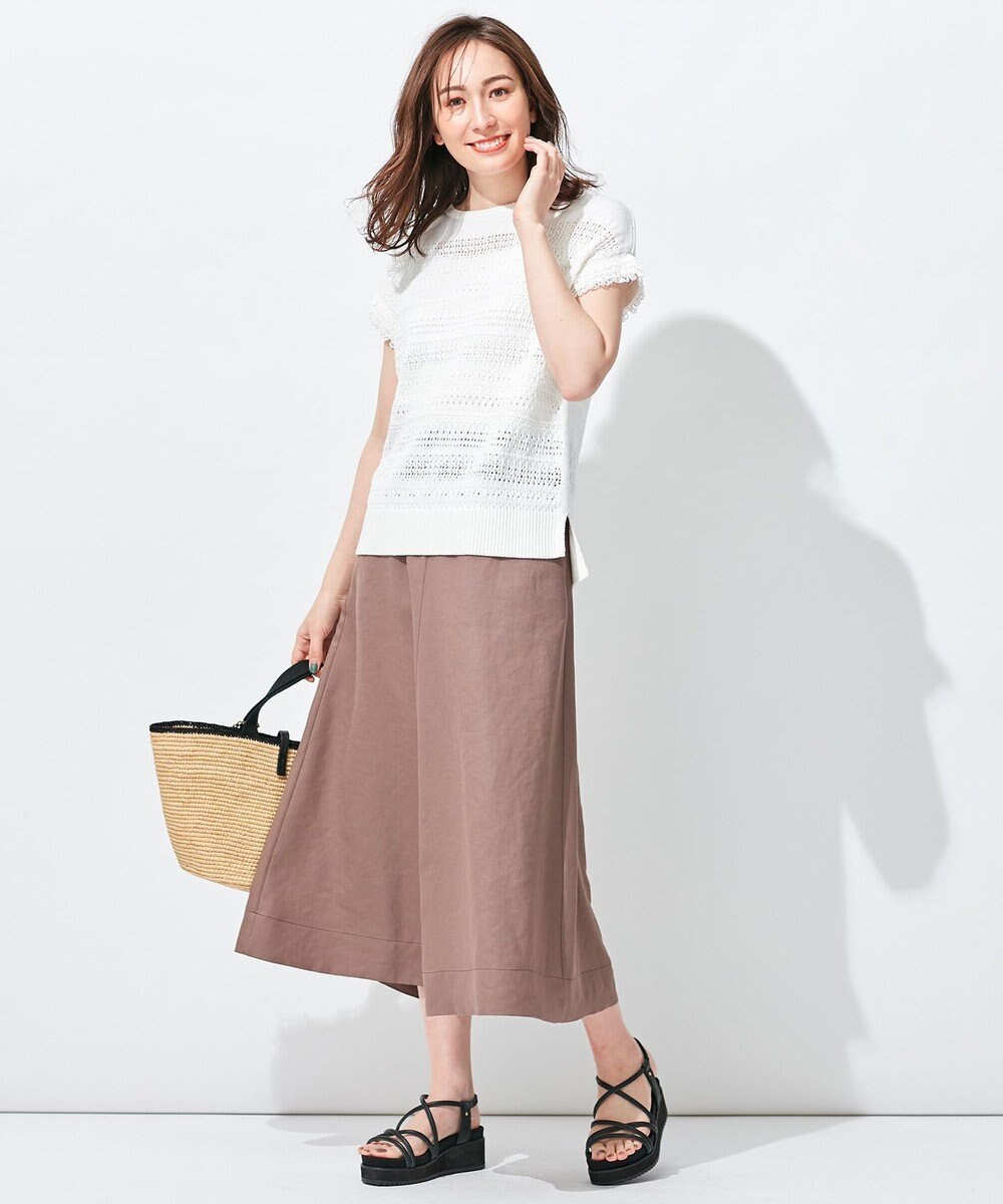 自由区 【洗える】フリンジディテール ニット 