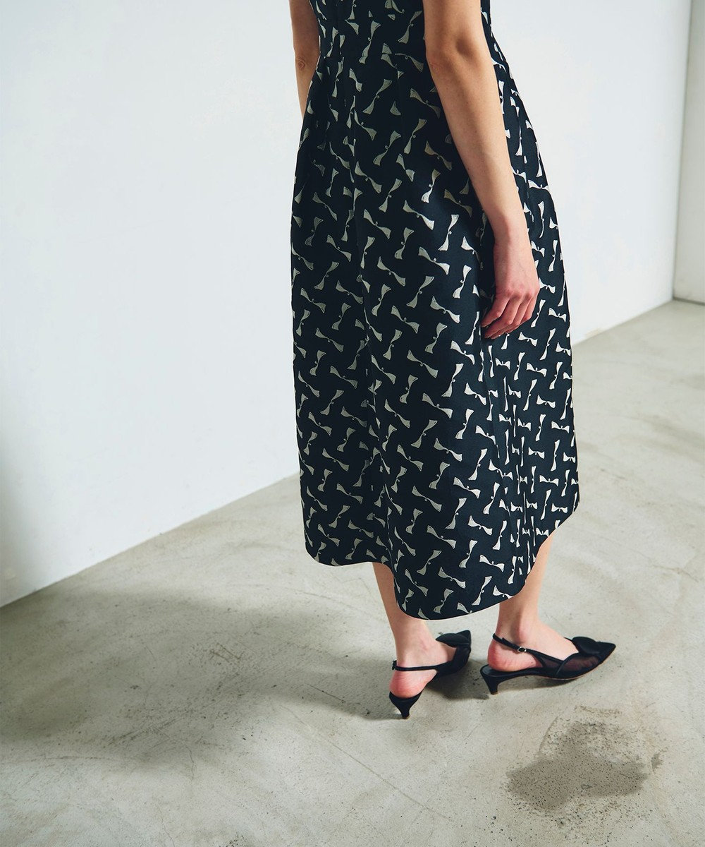 GRACE CONTINENTAL リボンジャガードワンピース 