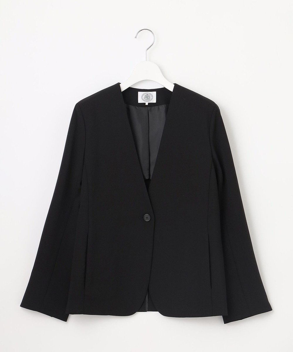 J.PRESS LADIES 【セットアップ対応・人気素材】Light ジョーゼット ノーカラー ジャケット 