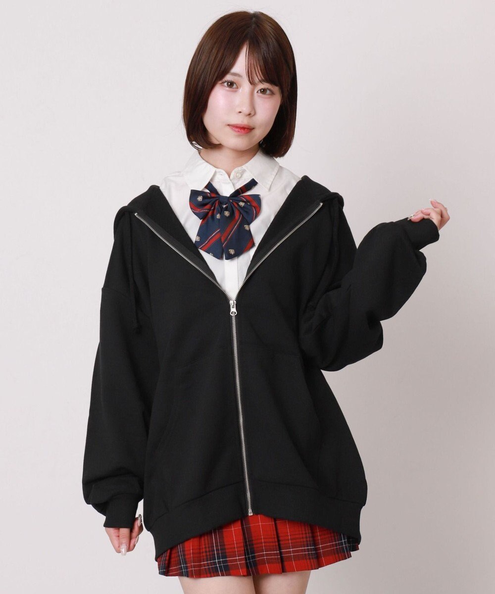WEGO 【SCHOOLITEM】ルーズフィットZIPパーカー 