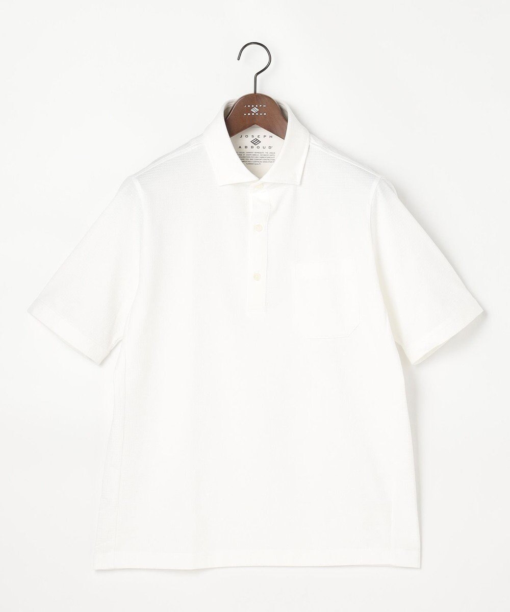 JOSEPH ABBOUD 【オーガニックコットン使用・JAPANファブリック】ミニ千鳥サッカー ポロシャツ 