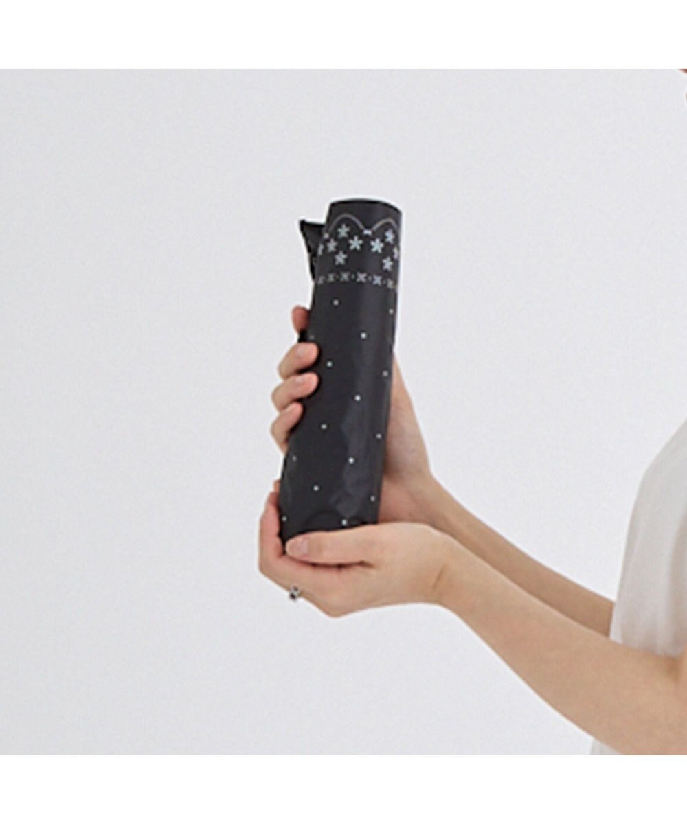 MOONBAT 晴雨兼用日傘 折りたたみ傘 ドット×幾何花／遮光 遮熱 UV 