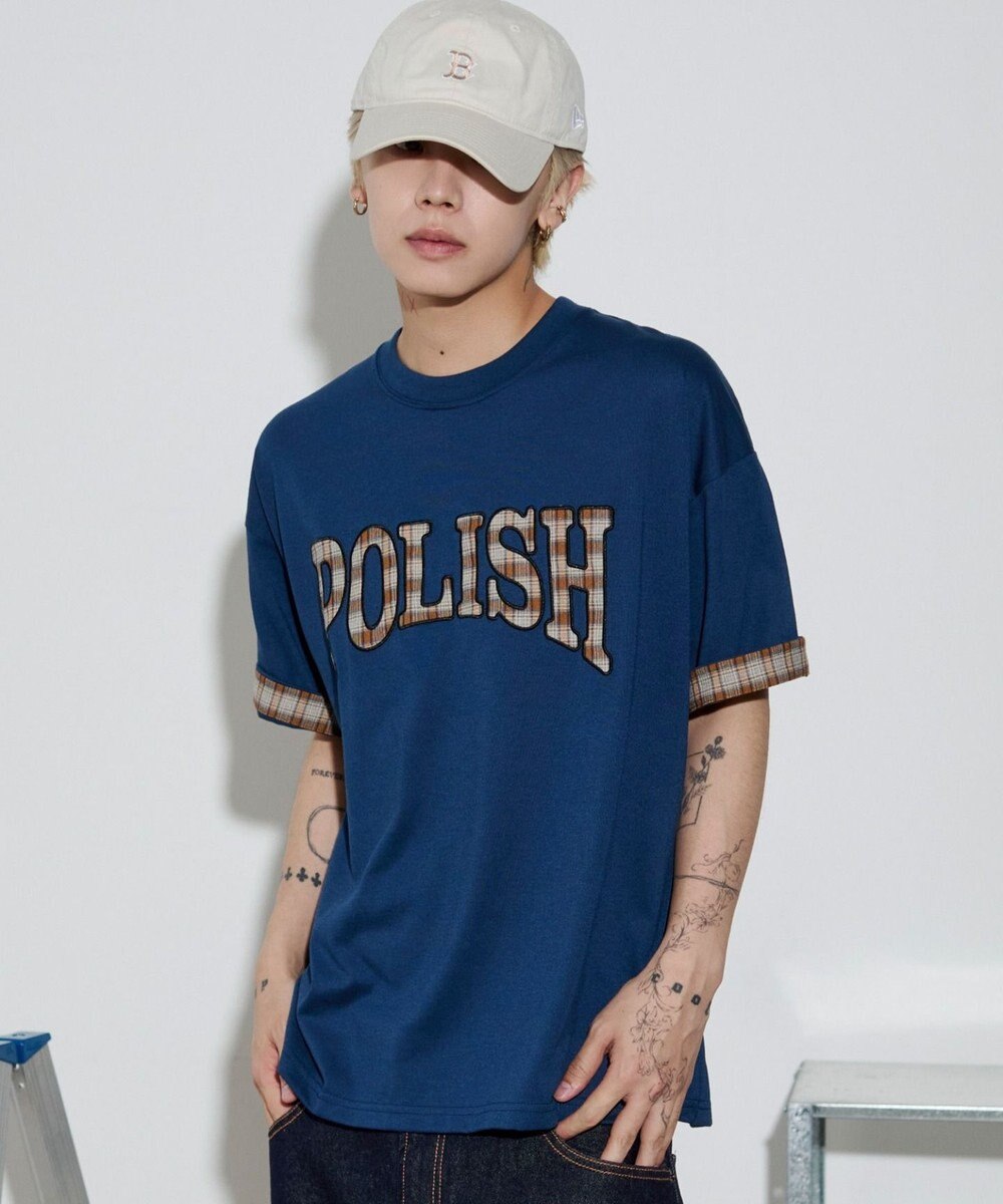 WEGO 【ユニセックス着用ITEM】チェックディテールロゴT（SS） 