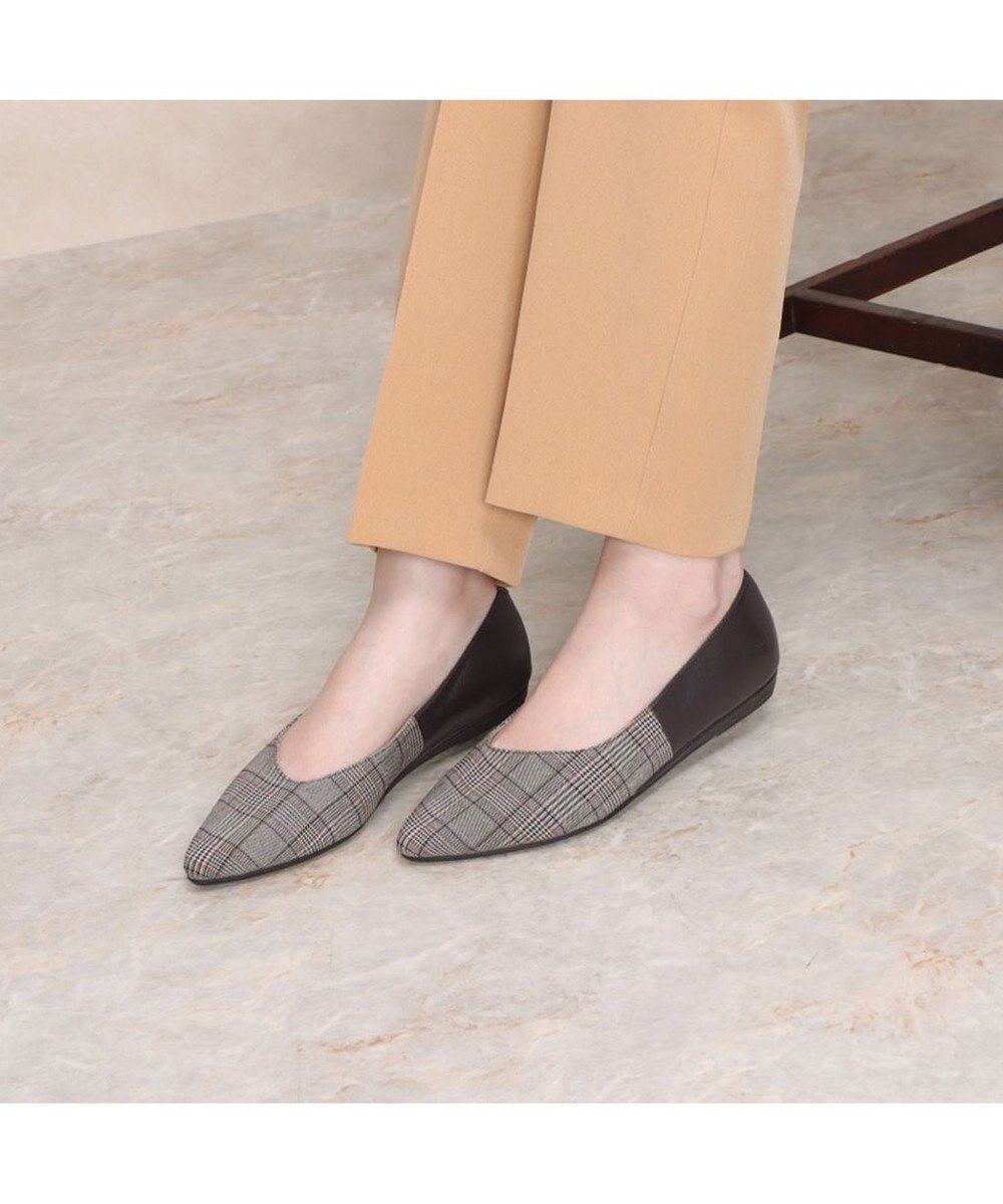 ing <ing>アシンメトリーカットフラットパンプス 