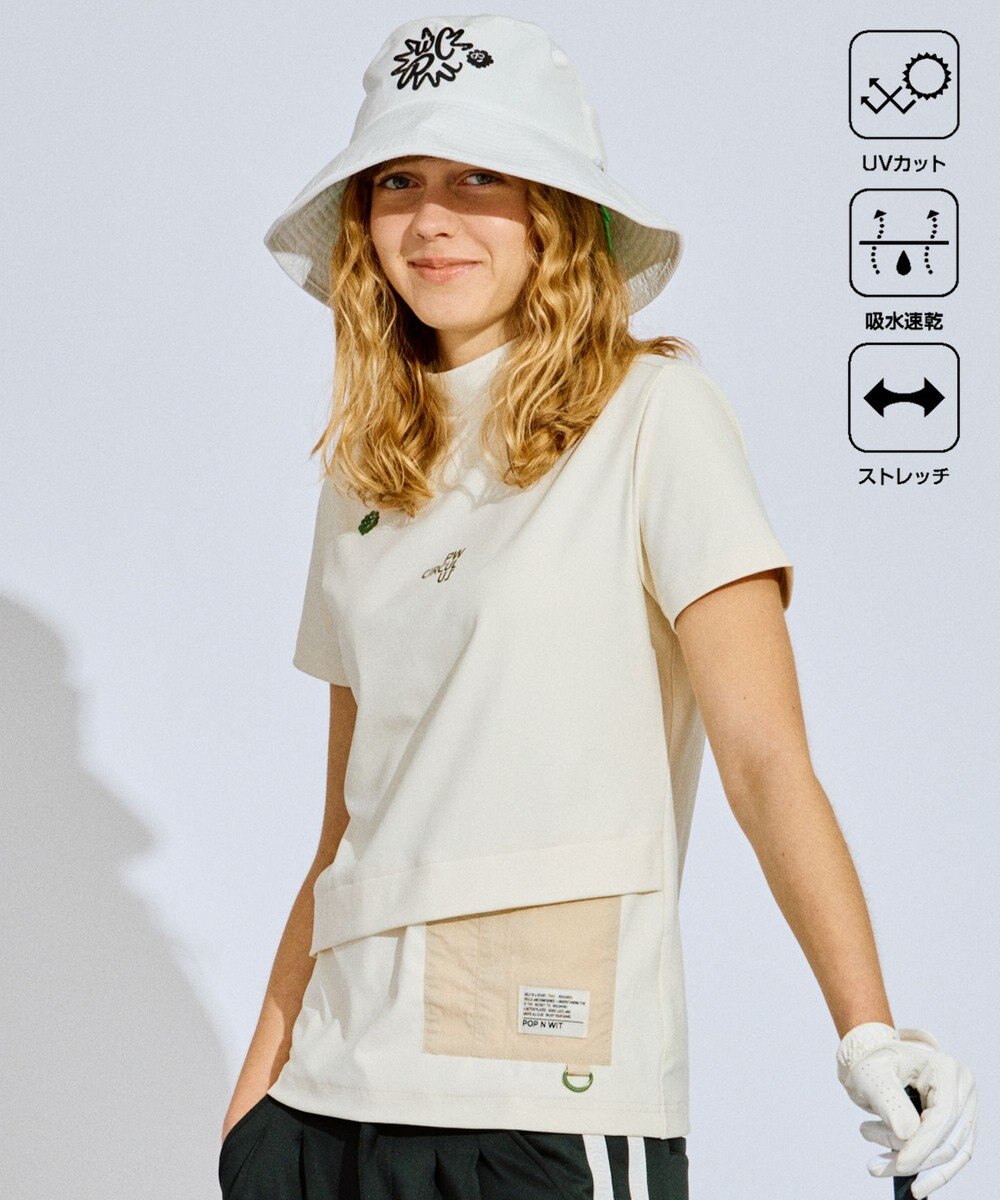 PW CIRCULUS 【UV遮蔽率99.5%  UVカット / 速乾 / ストレッチ】【WOMEN】ポケットモックT ゴルフウェア レディース 