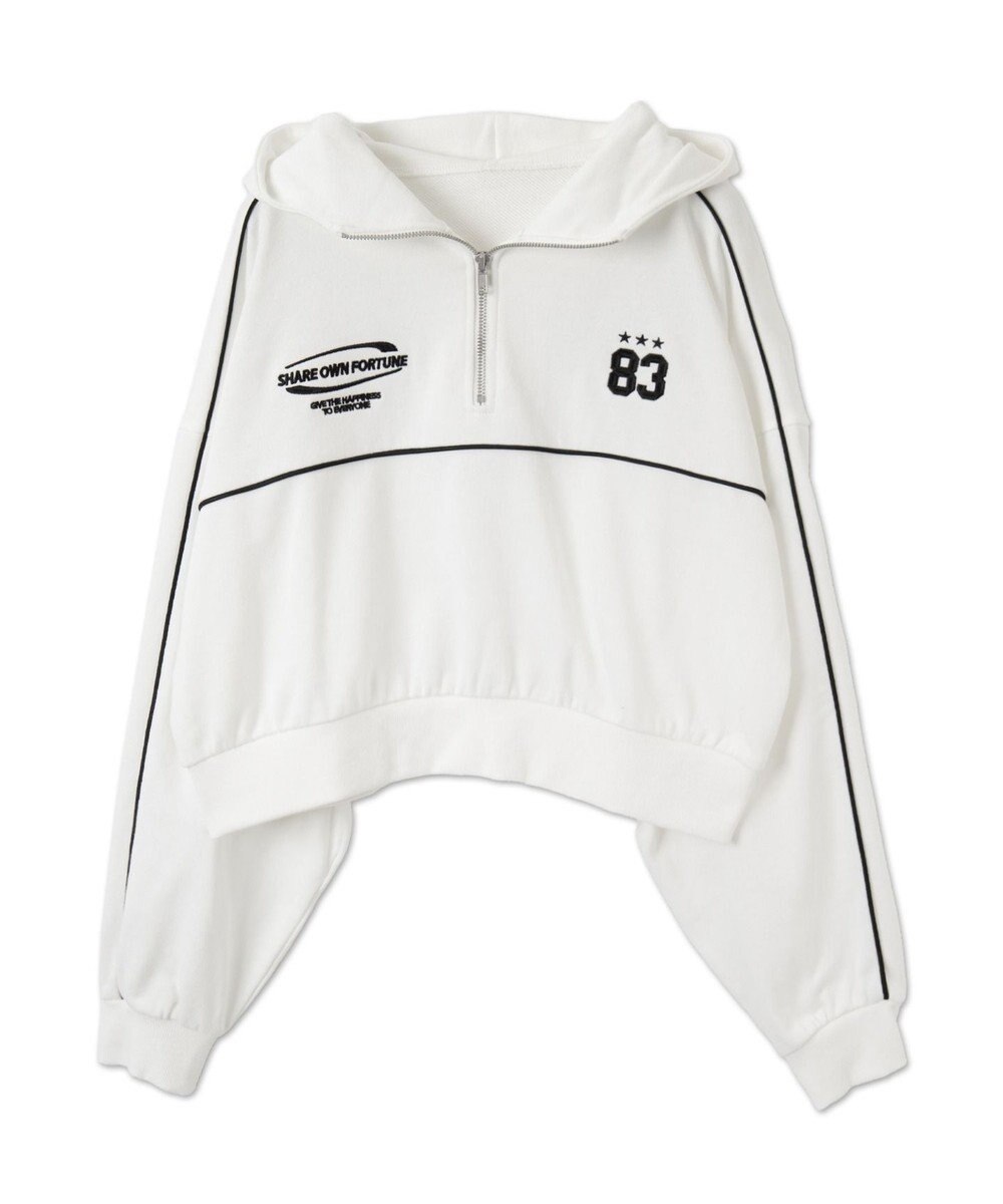 WEGO パイピングハーフジッププルパーカー 