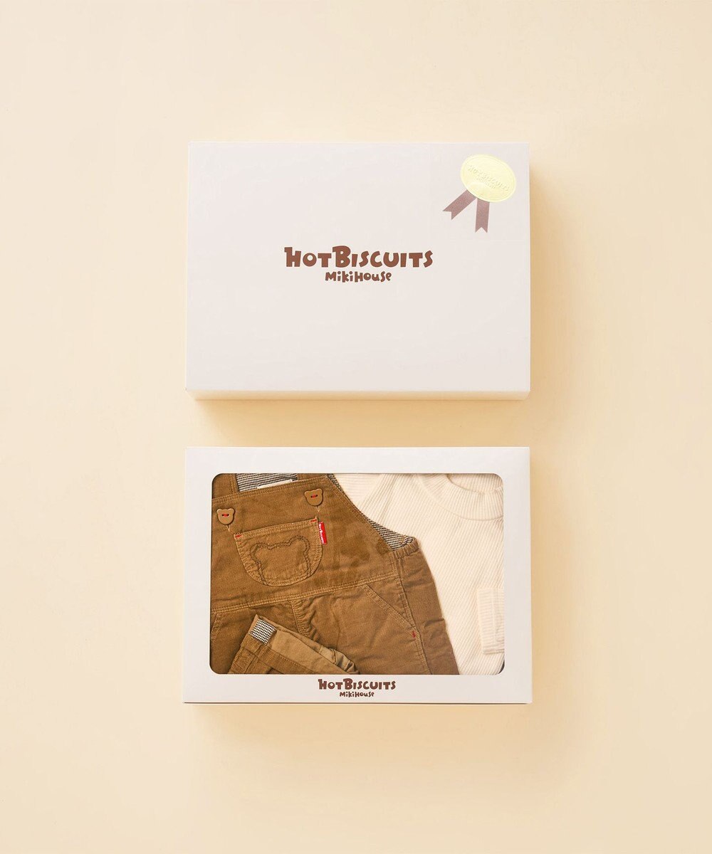 MIKI HOUSE HOT BISCUITS コーデュロイオーバーオール＆Tシャツギフトセット【BOX付き】 