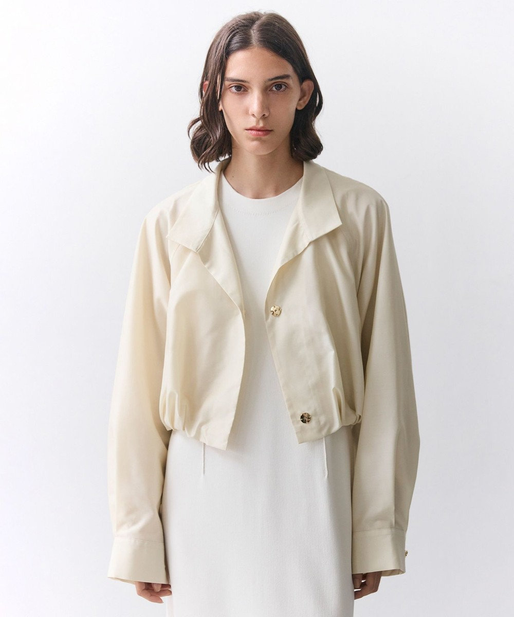 BEIGE， SULFUR / シルク混ショート丈バルーンブルゾン 