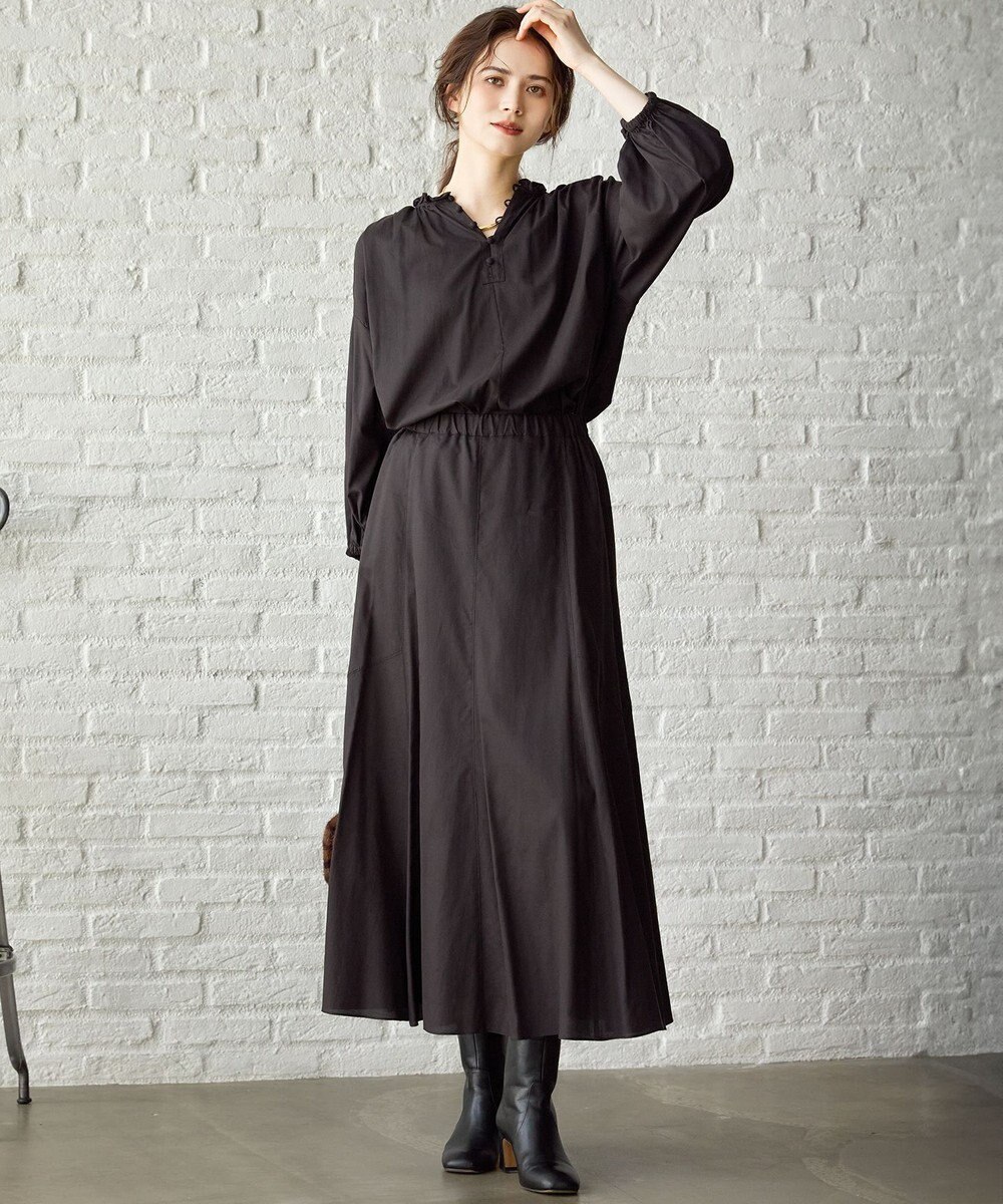 23区 【SLOW/一部店舗限定】テンセルコットンジョーゼット フレア スカート 