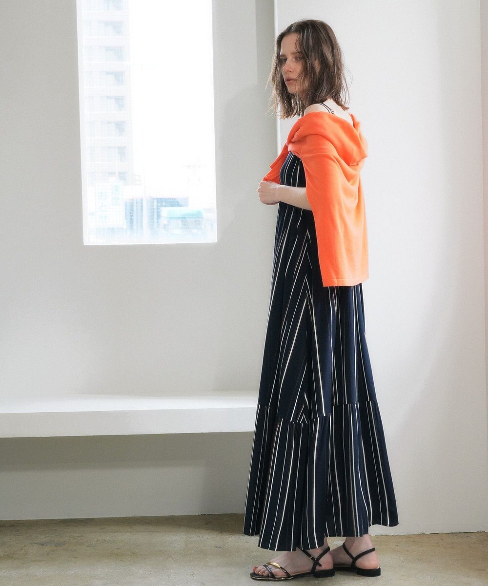 YECCA VECCA ハイゲージミドル丈Vネックカーディガン 