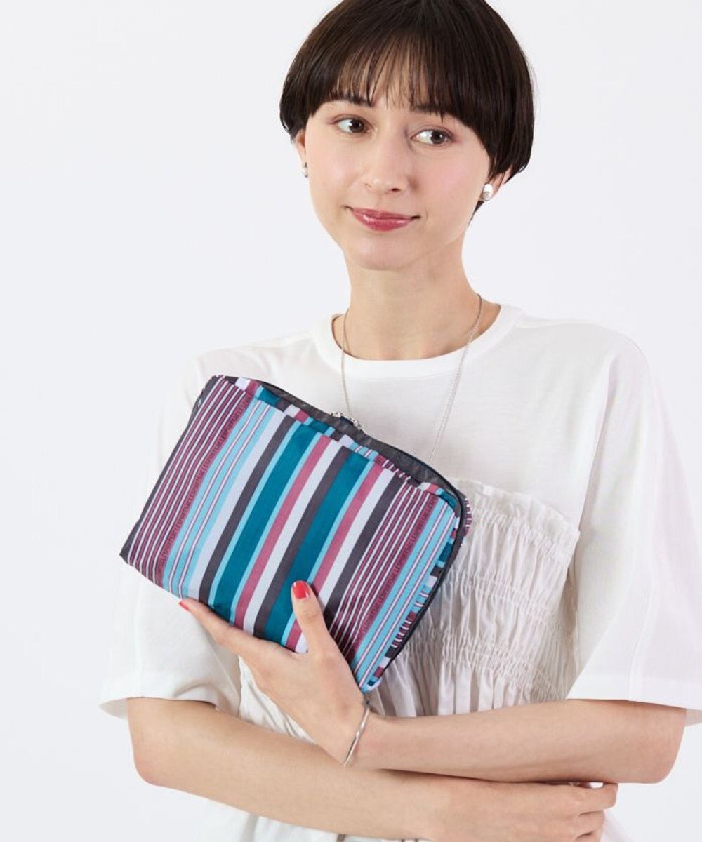 LeSportsac EXTRA LARGE RECTANGULAR COSMETIC/ファンシーストライプ 