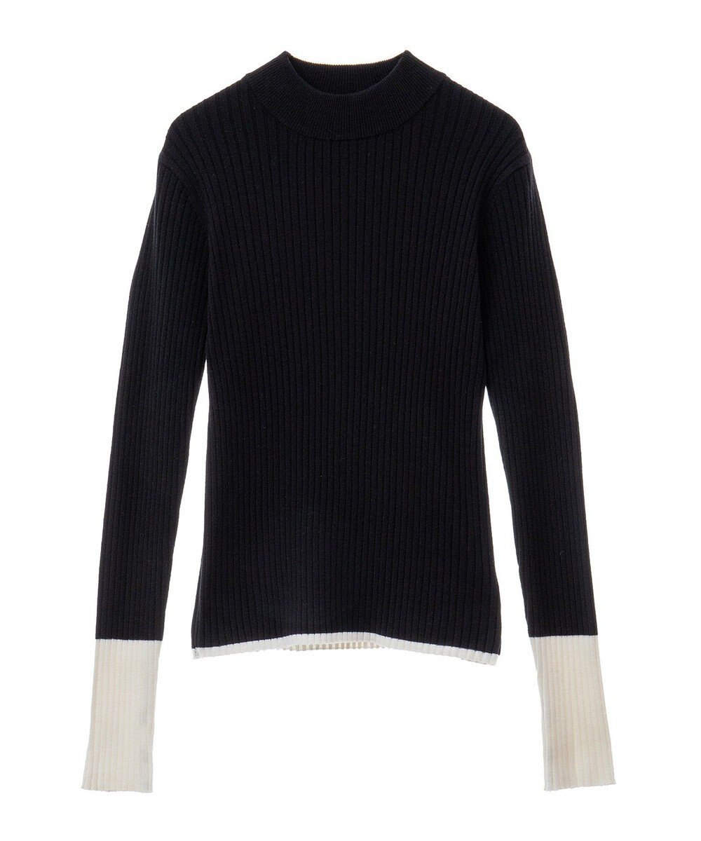 CRAFT STANDARD BOUTIQUE 洗える/とてもち配色モックネックリブニットプルオーバー/24AW 