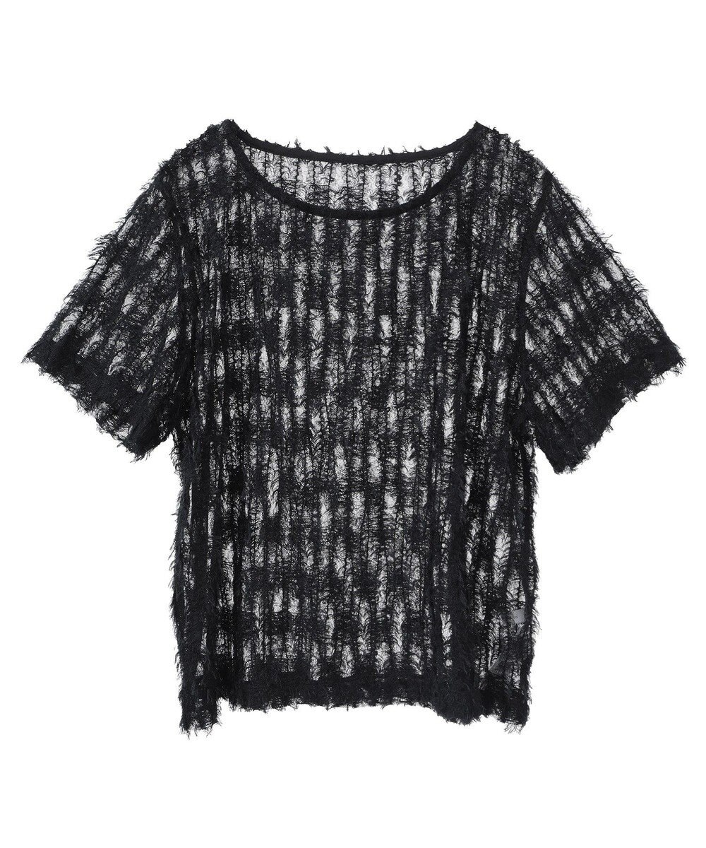 AMERICAN HOLIC チュールフリンジシアーＴシャツ 