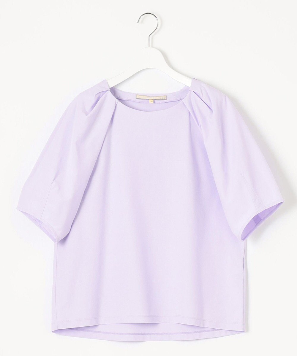 自由区 【XSサイズ~/洗える】ツイストプレインジャージー袖タック カットソー 