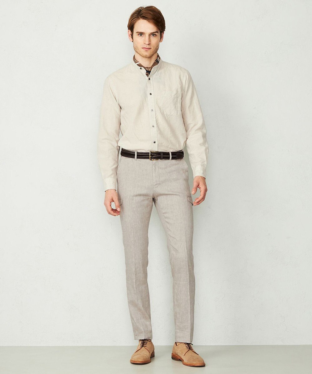 JOSEPH ABBOUD 【予約受注生産】リヨセルリネンシャンブレー パンツ 