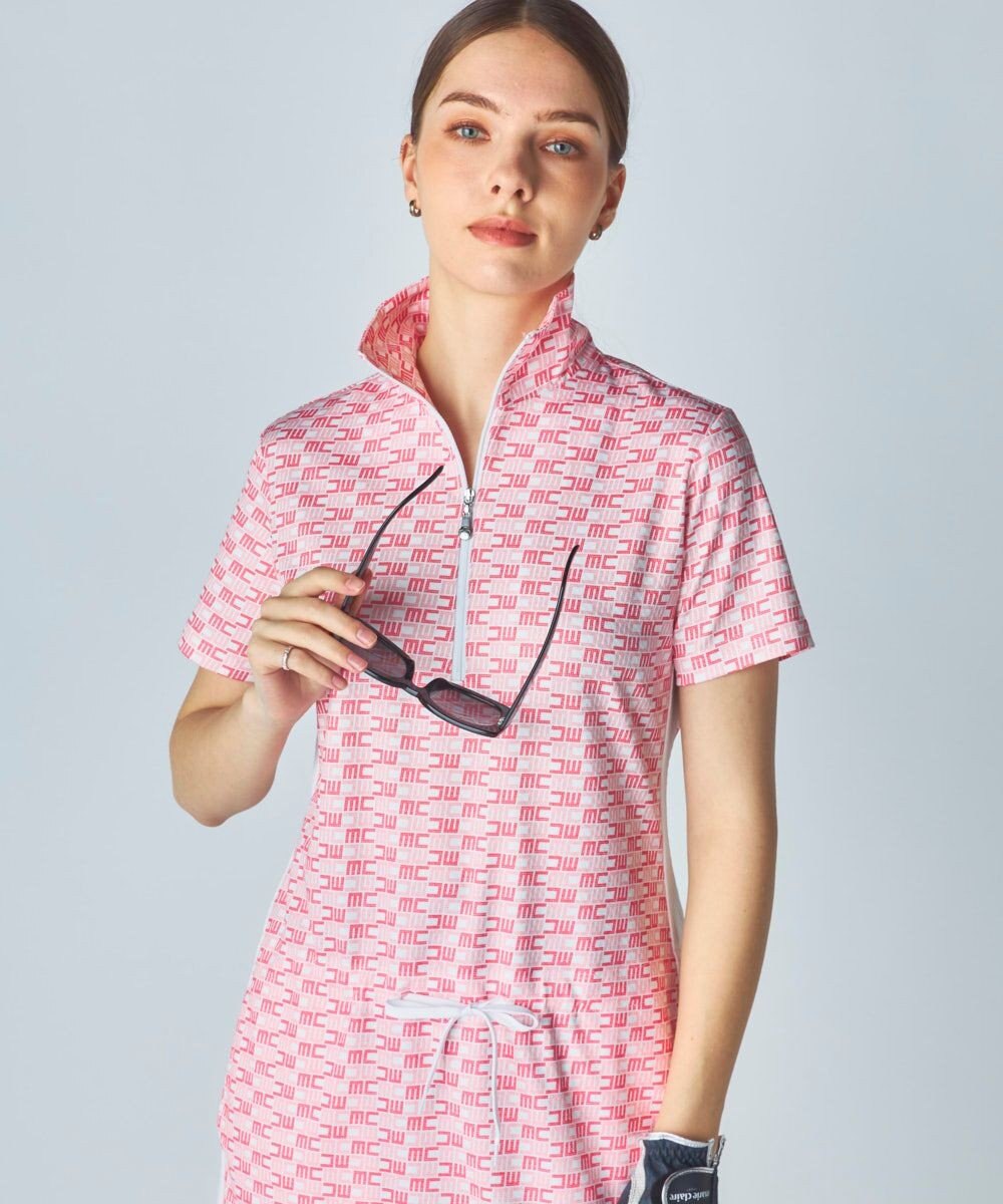 FILA GOLF／marie claire 【Marie claire sports】ロゴ柄ハーフジップチュニック 