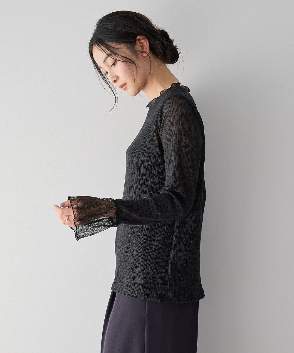 YECCA VECCA 袖レースシアートップス 