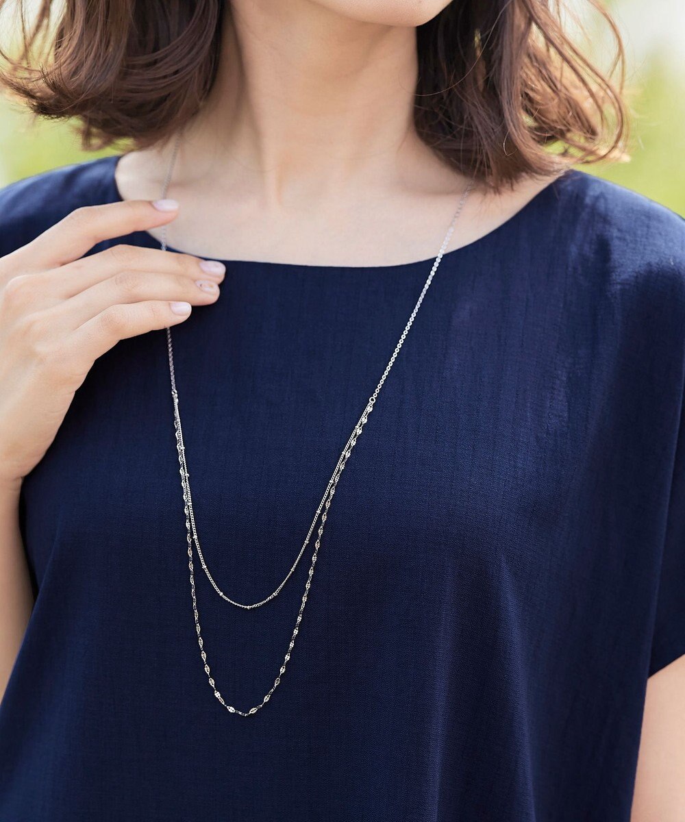 Tiaclasse 【安田美沙子さん  小倉優子さん着用・日本製】大人可愛い2連風チェーンネックレス 