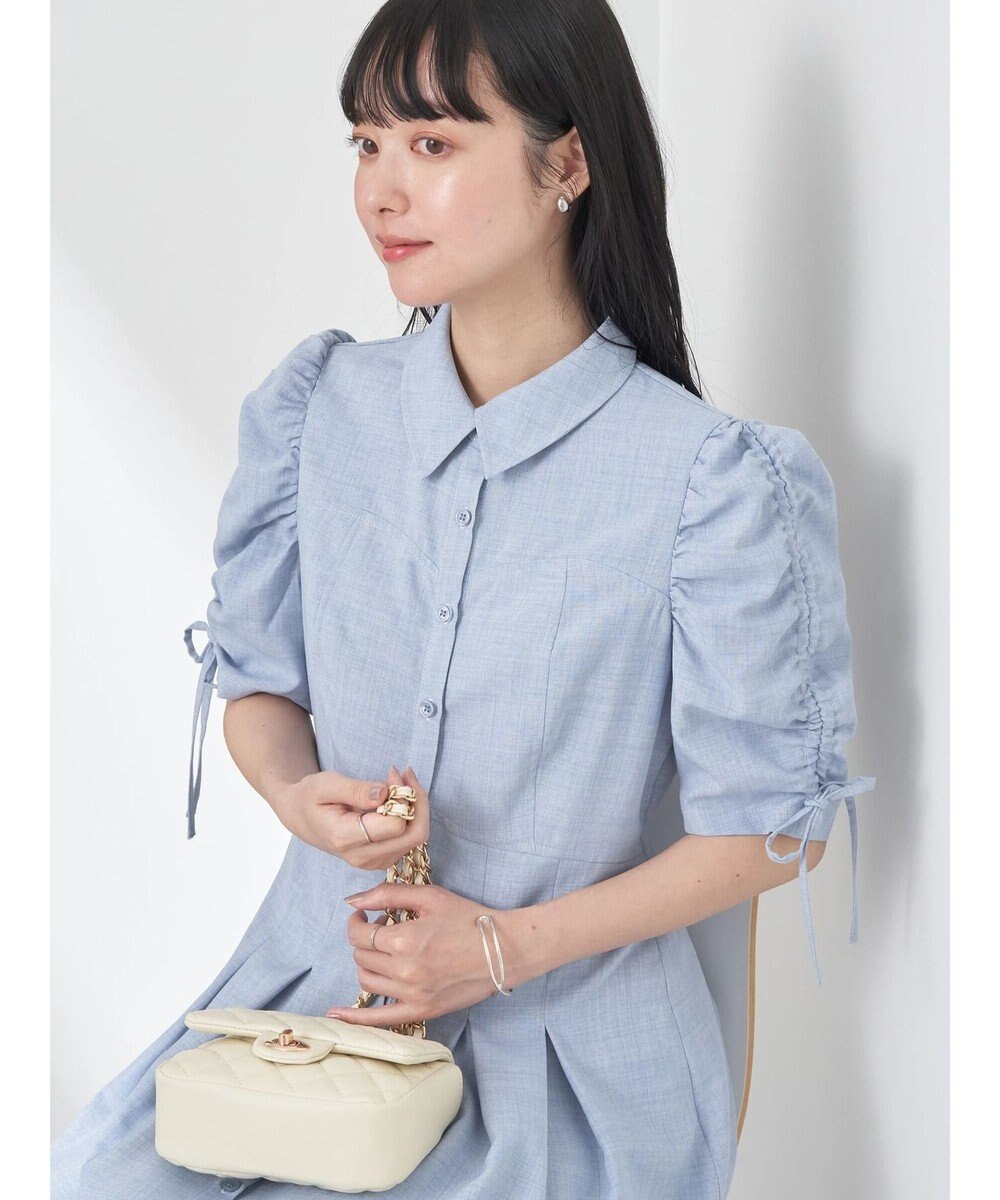 earth music&ecology 袖ドロストシャツワンピース 