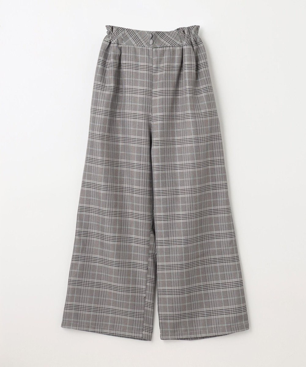 ANY KIDS フリル チェック サロペット 