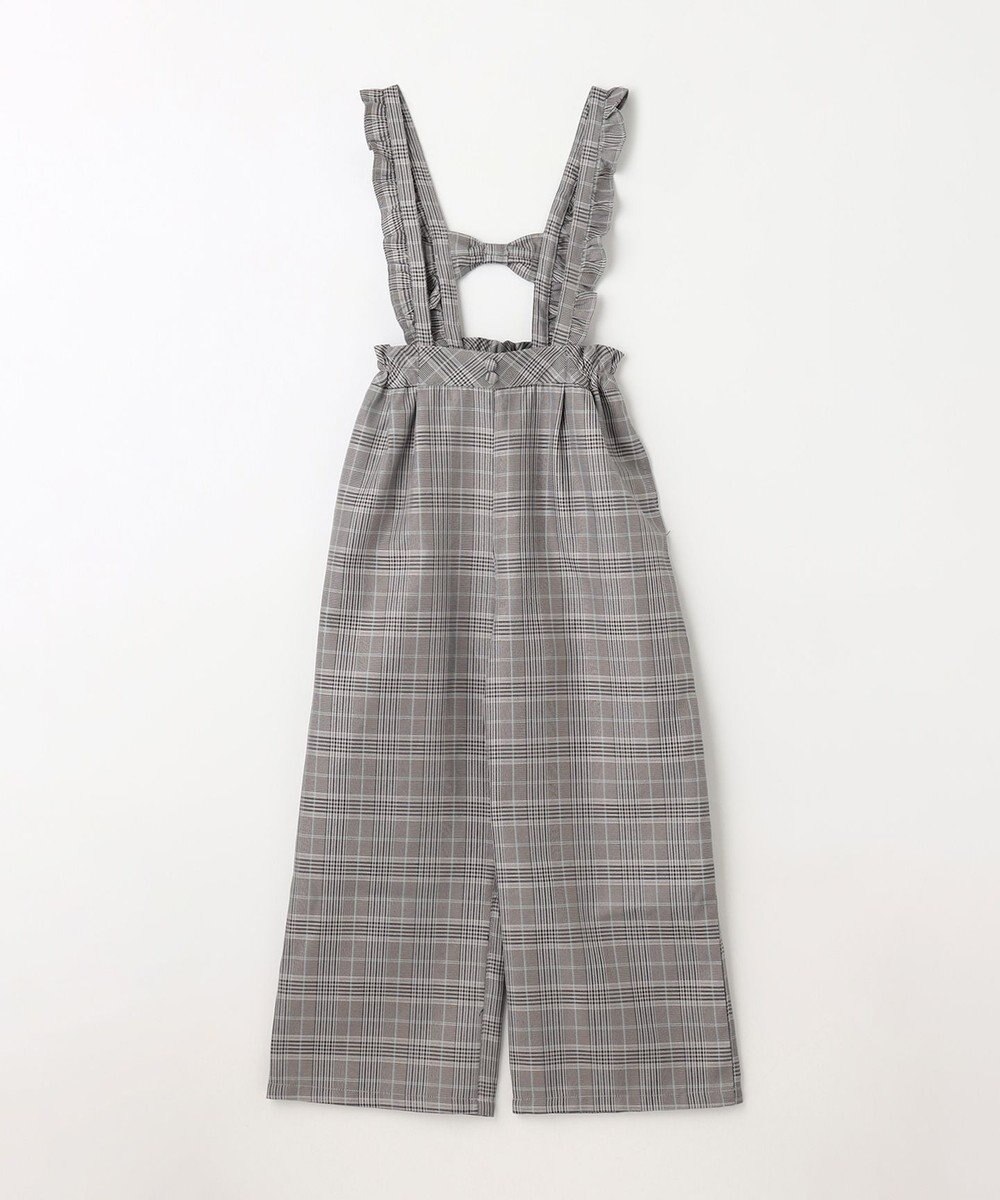 ANY KIDS フリル チェック サロペット 