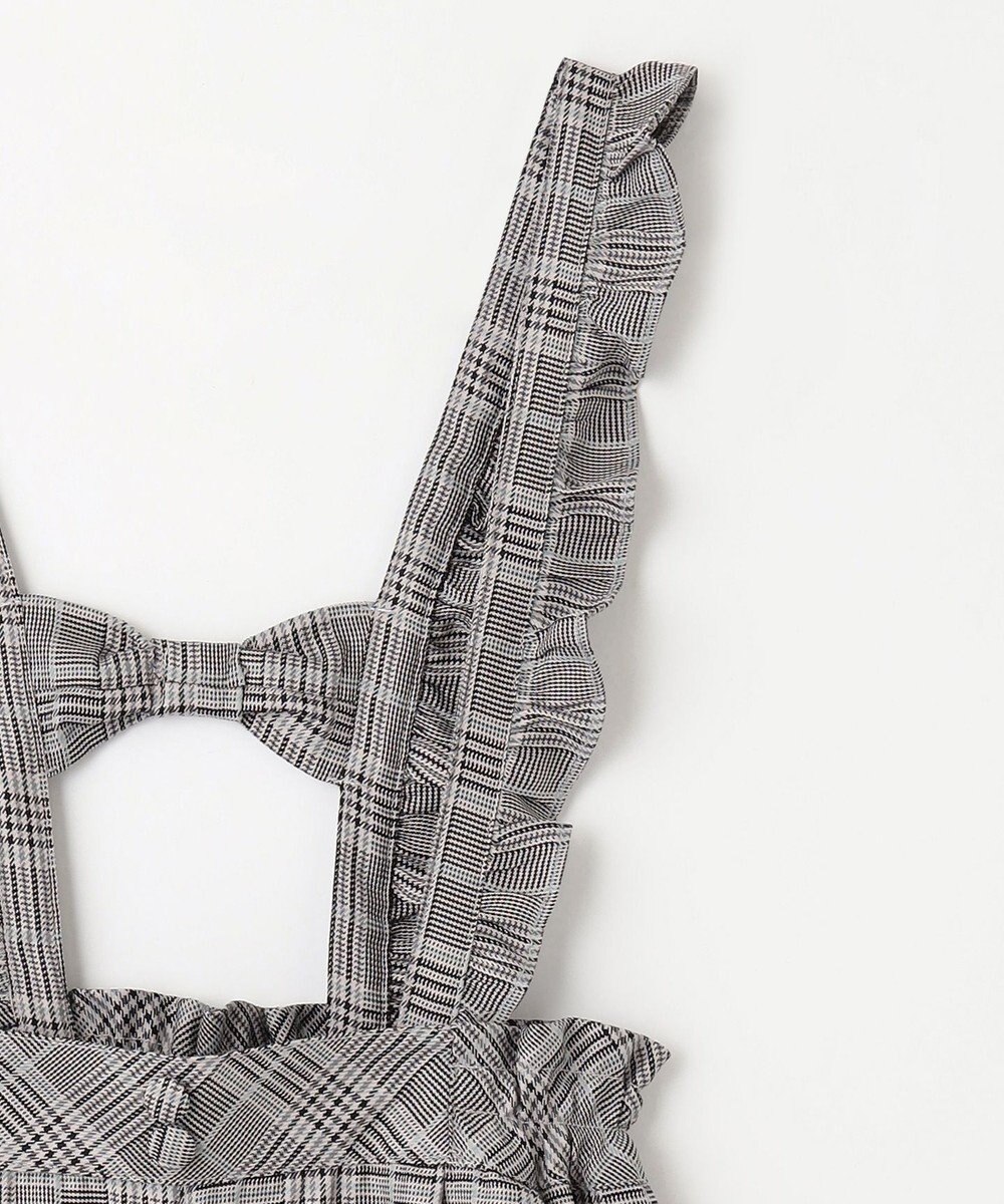 ANY KIDS フリル チェック サロペット 