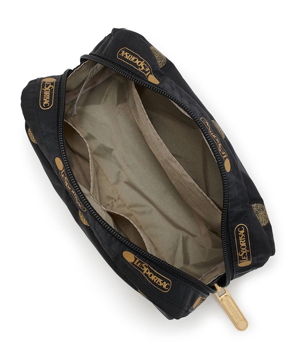 LeSportsac RECTANGULAR COSMETIC/ゴールドグリッタードッツ 