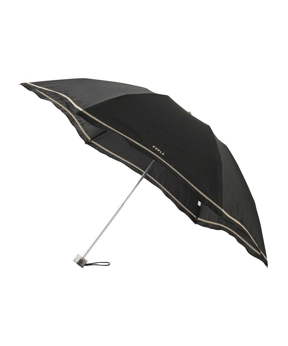 MOONBAT FURLA 晴雨兼用日傘 折りたたみ傘 ジッパー刺繍 ／遮光 遮熱 UV 