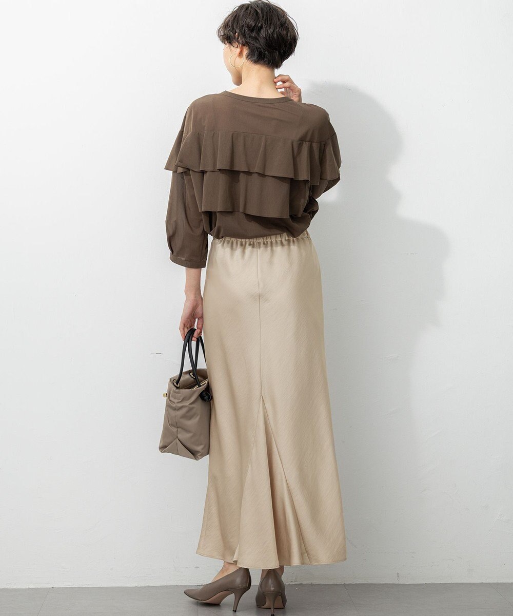 23区 S 【Oggi9月号掲載/洗える】クリアトリコットジャージー フリルデザイン カットソー 