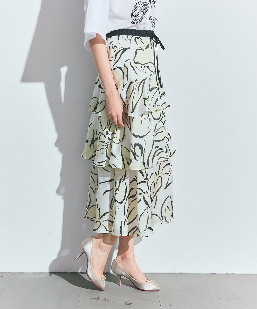 GRACE CONTINENTAL プリントレイヤードスカート 