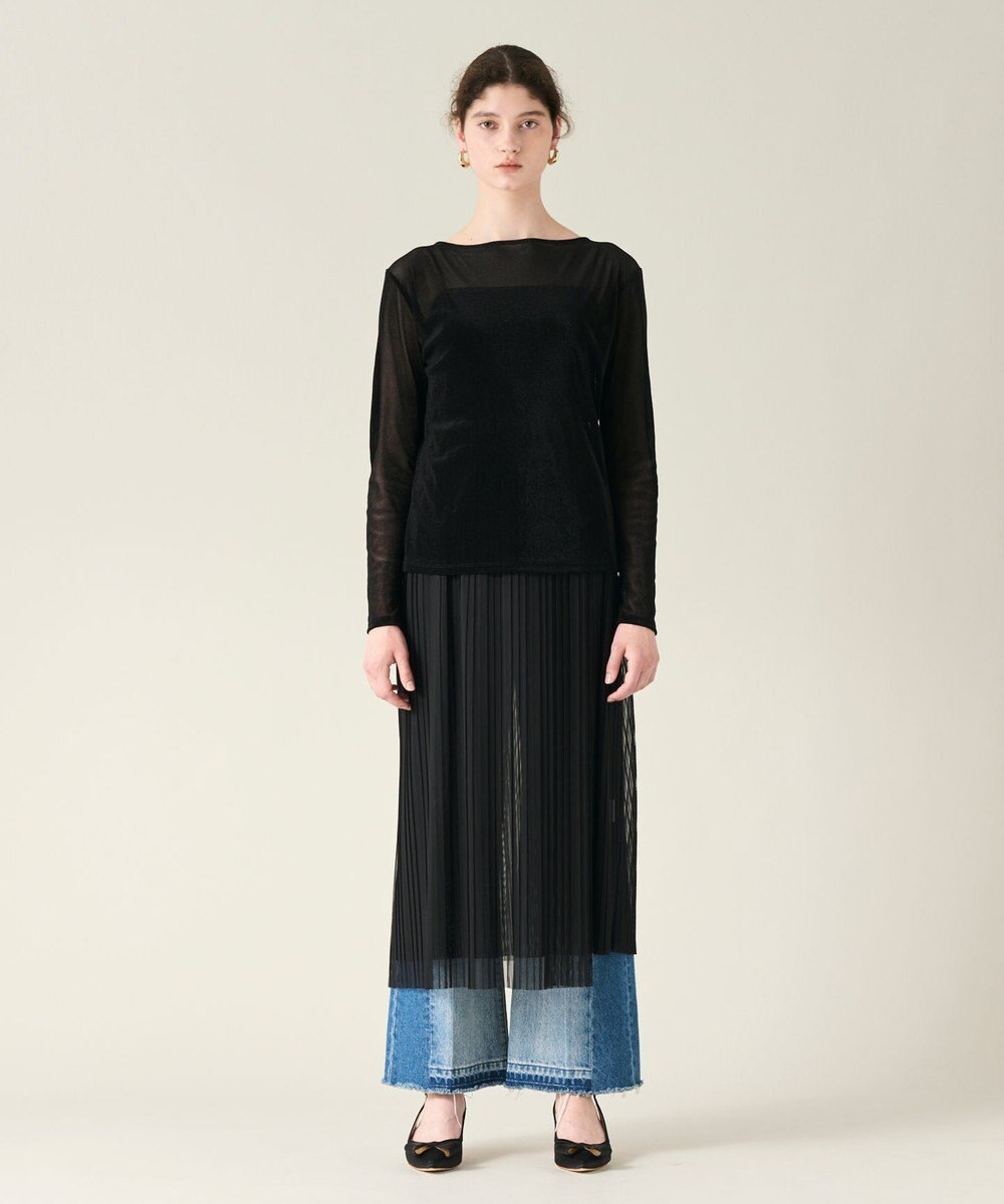 GRACE CONTINENTAL チュールタイトプリーツスカート 