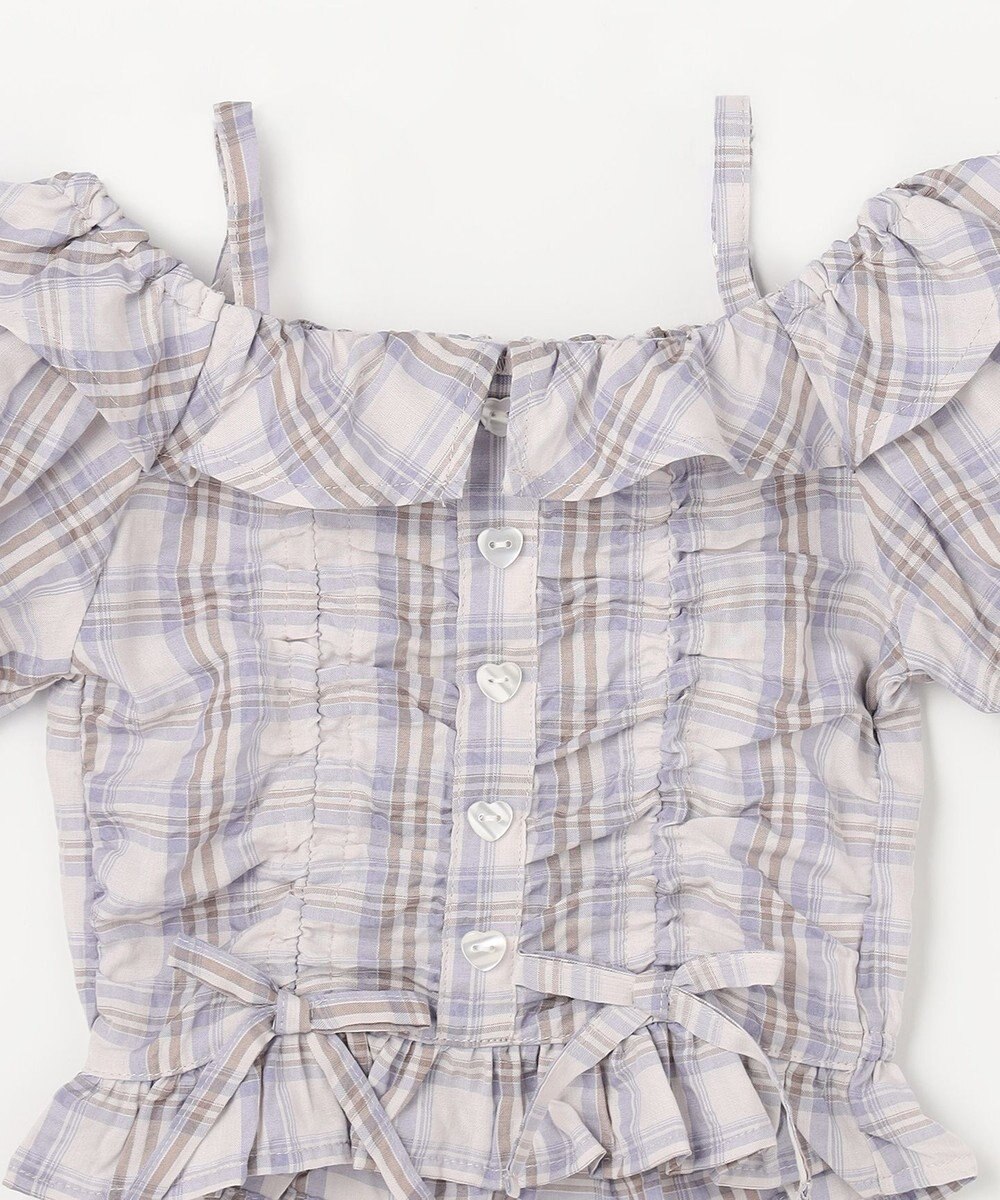 ANY KIDS 【洗濯機可能】2WAY チェックブラウス 