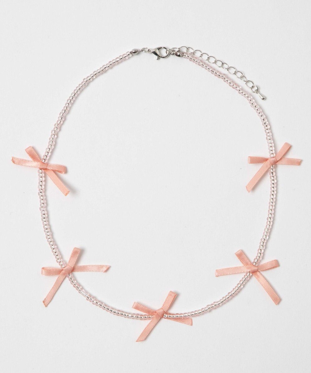 WEGO Lビーズサテンリボンネックレス 