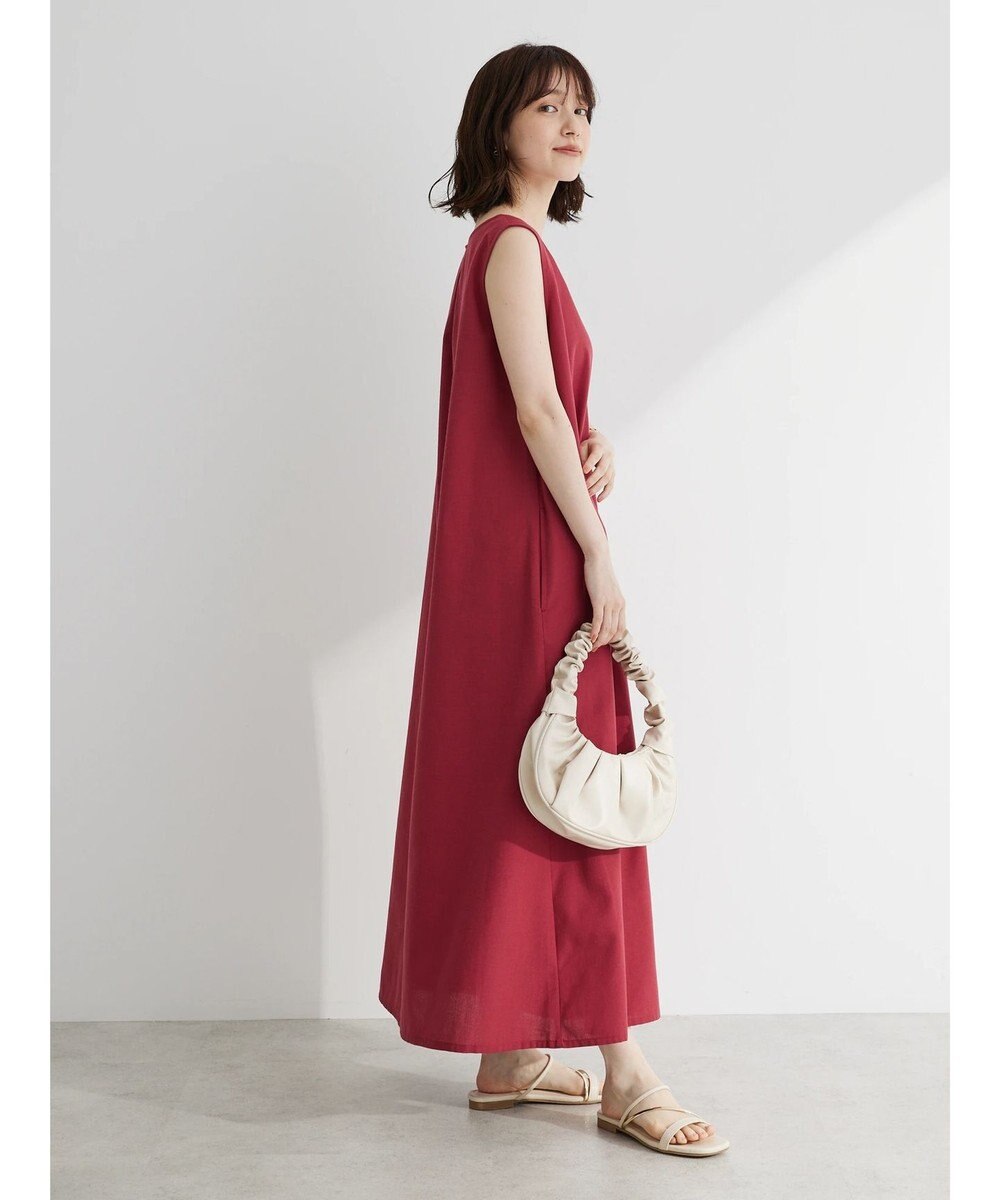 Green Parks 綿麻混ノースリーブワンピース 