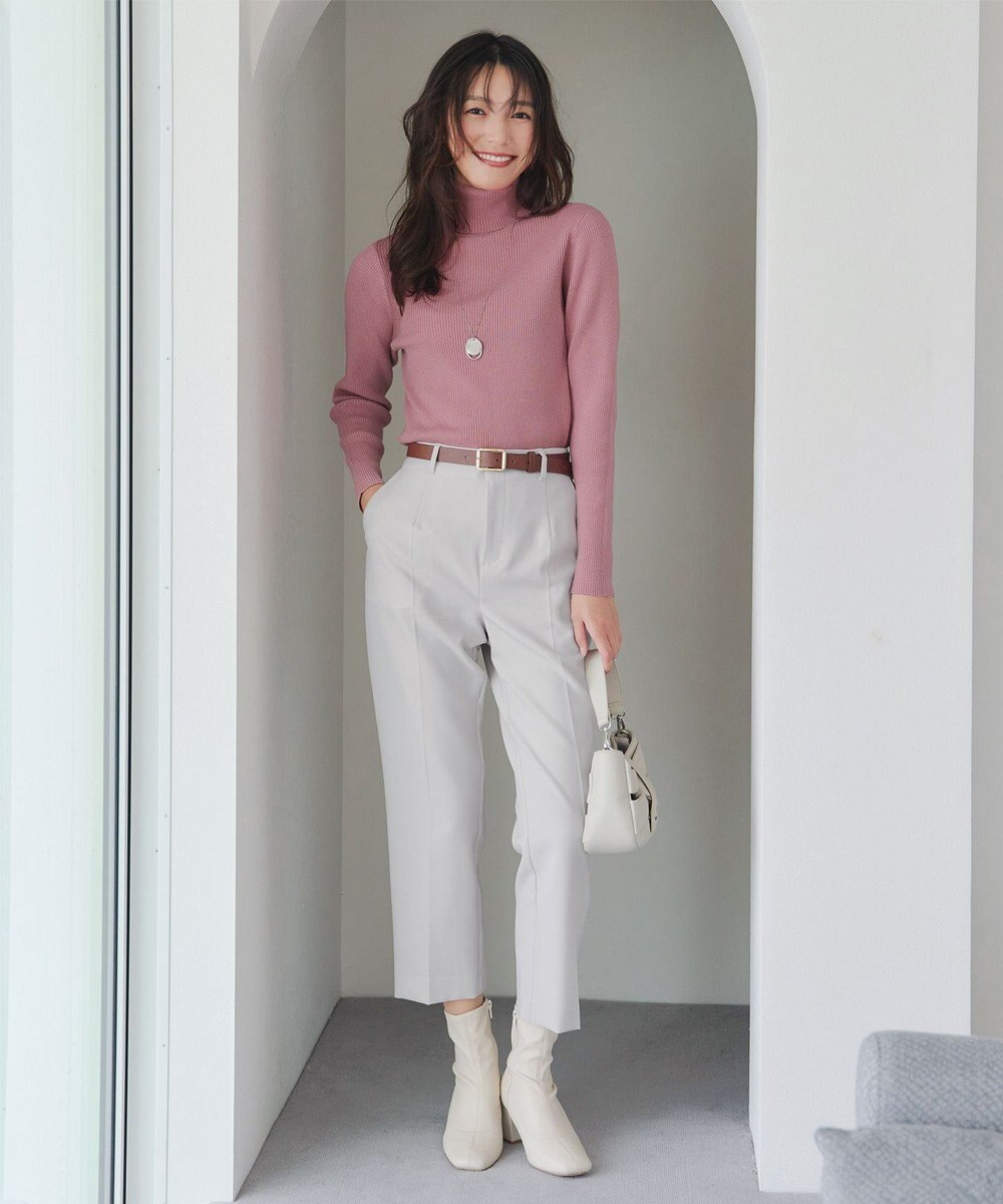 Tiaclasse L 【新色追加・洗える】リブタートルニット 